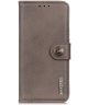 LG K52 Hoesje Retro Wallet Book Case Grijs