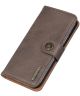 LG K52 Hoesje Retro Wallet Book Case Grijs