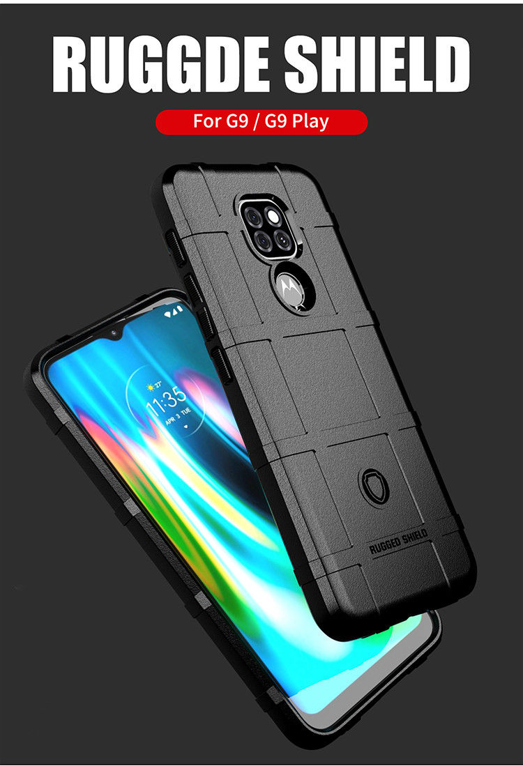 Motorola Moto G9 Play / E7 Plus Hoesje Shock Proof Rugged Shield Zwart afbeelding 4