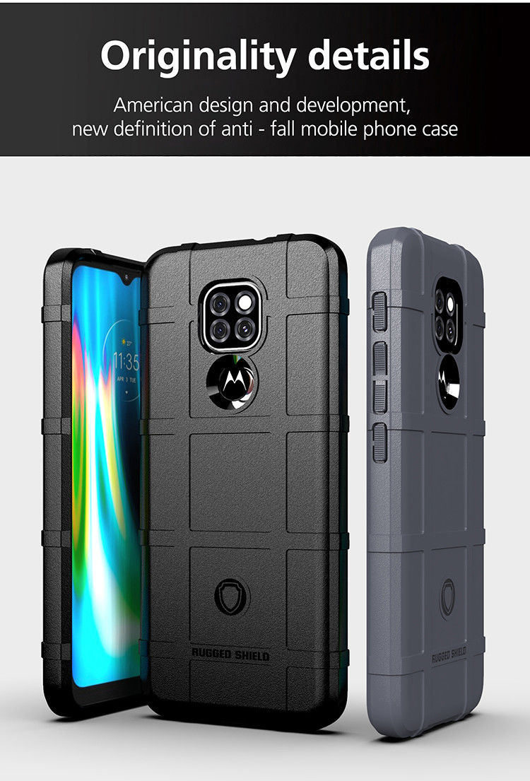 Motorola Moto G9 Play / E7 Plus Hoesje Shock Proof Rugged Shield Zwart afbeelding 6