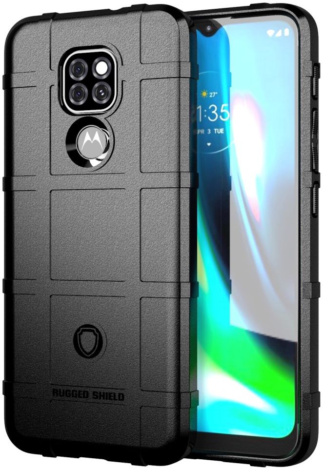Motorola Moto G9 Play / E7 Plus Hoesje Shock Proof Rugged Shield Zwart afbeelding 1