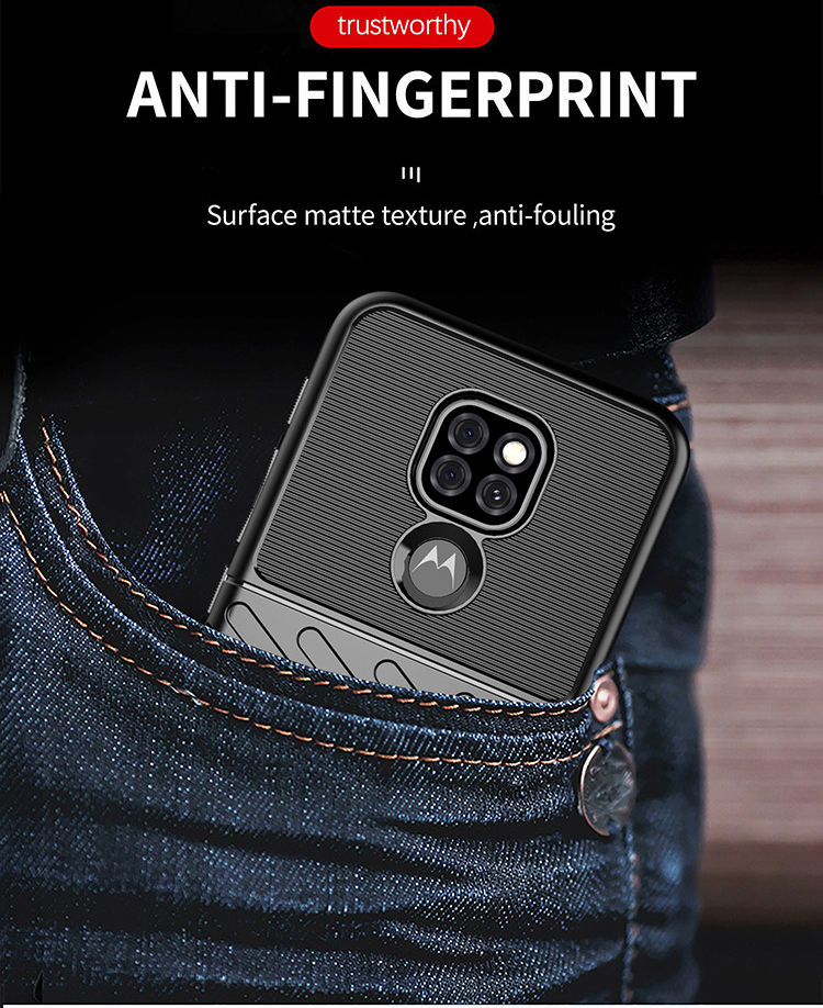 Motorola Moto G9 Play / E7 Plus Hoesje Twill Thunder Back Cover Zwart afbeelding 4