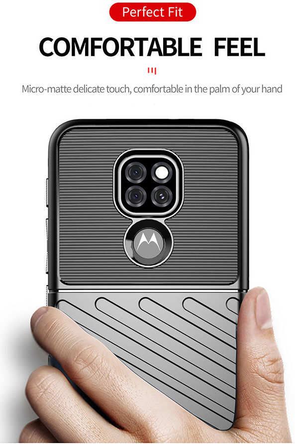 Motorola Moto G9 Play / E7 Plus Hoesje Twill Thunder Back Cover Zwart afbeelding 6