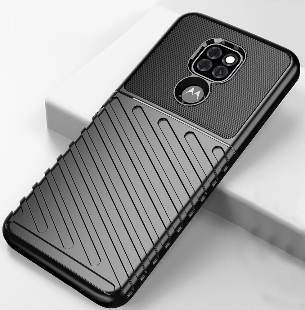 Motorola Moto G9 Play / E7 Plus Hoesje Twill Thunder Back Cover Zwart afbeelding 3