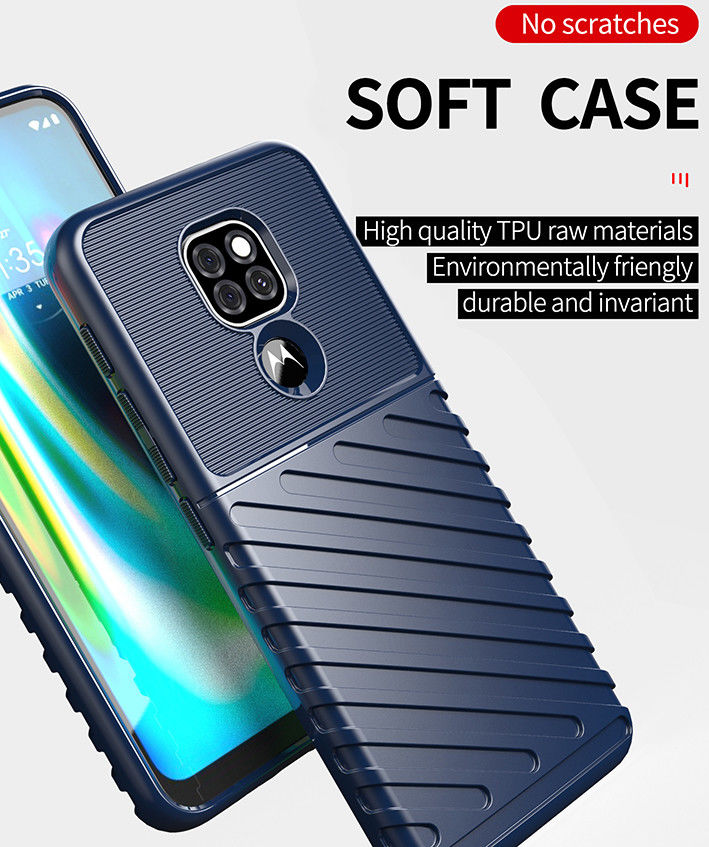 Motorola Moto G9 Play / E7 Plus Hoesje Twill Thunder Back Cover Blauw afbeelding 2