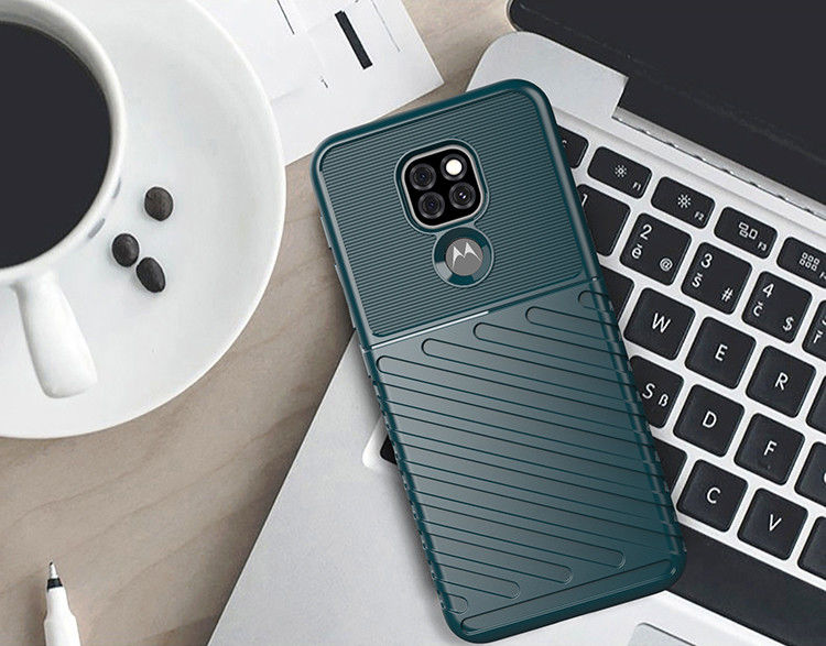 Motorola Moto G9 Play / E7 Plus Hoesje Twill Thunder Back Cover Groen afbeelding 2