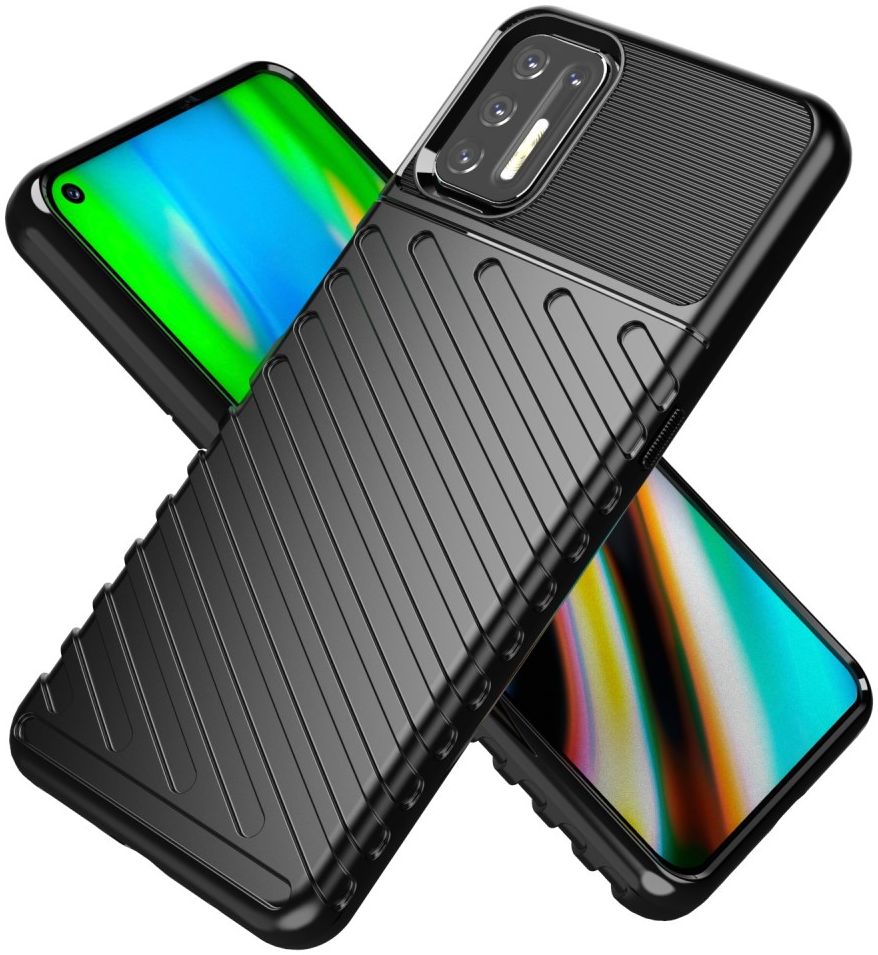 Motorola Moto G9 Plus Hoesje TPU Thunder Design Zwart afbeelding 2