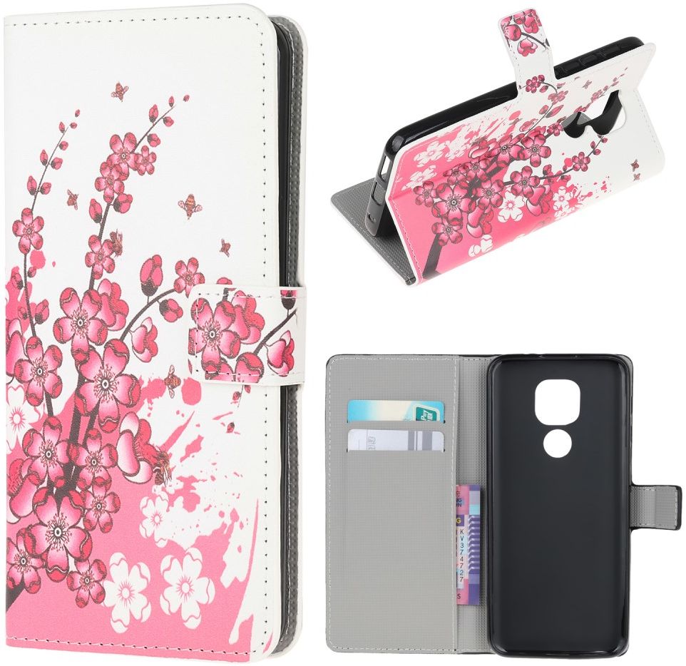 Motorola Moto G9 Play / Moto E7 Plus Hoesje met Bloemen Print afbeelding 3