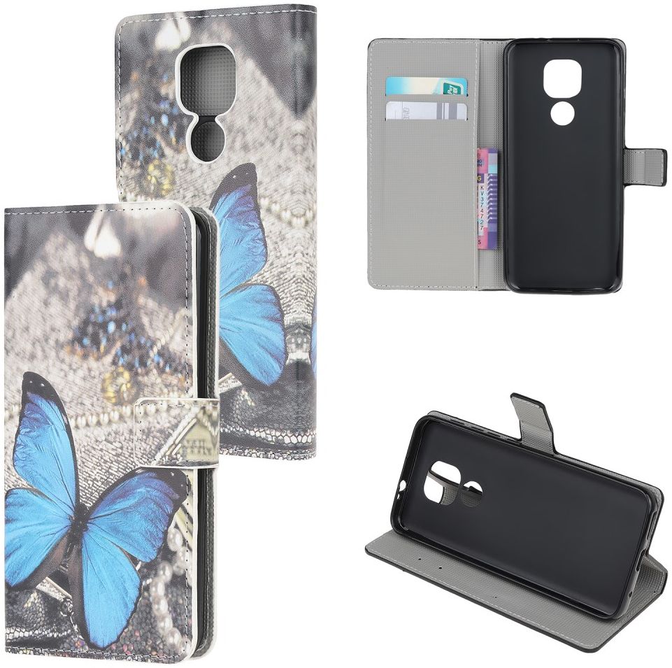 Motorola Moto G9 Play / Moto E7 Plus Hoesje met Blauwe Vlinder Print afbeelding 6