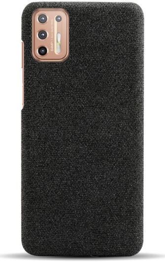 Motorola Moto G9 Plus Stof Hard Back Cover Zwart afbeelding 3