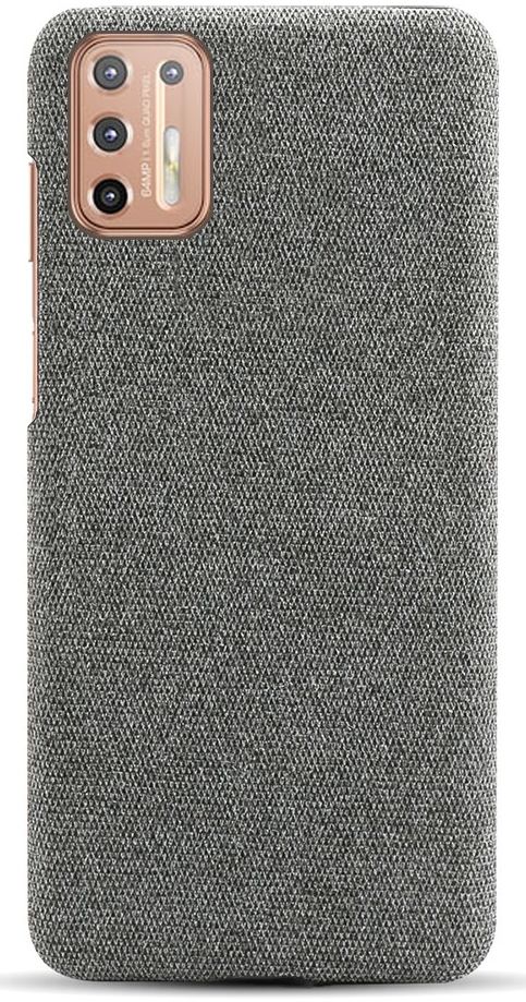 Motorola Moto G9 Plus Stof Hard Back Cover Donker Grijs afbeelding 3