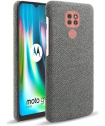 Motorola Moto G9 Play Stof Hard Back Cover Donker Grijs
