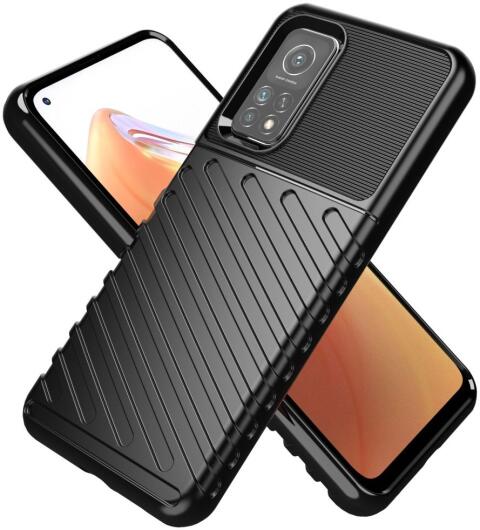 Xiaomi Mi 10T/Mi 10T Pro Twill Thunder Texture Back Cover Zwart afbeelding 2