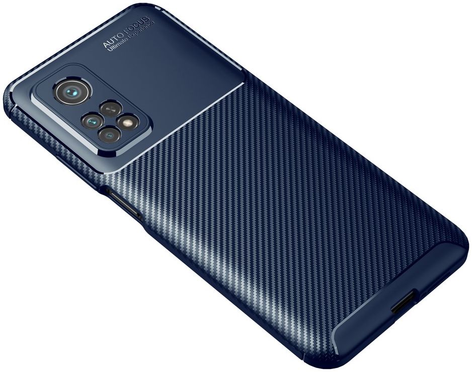 Xiaomi Mi 10T/Mi 10T Pro Siliconen Carbon Hoesje Blauw afbeelding 2