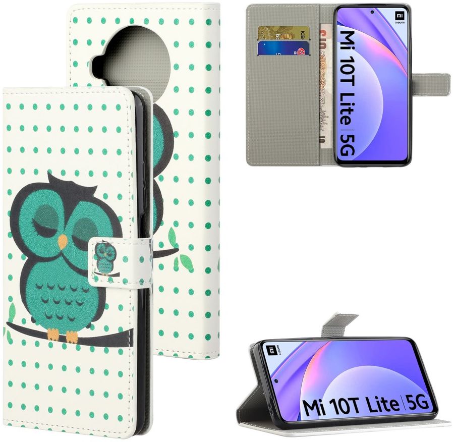 Xiaomi Mi 10T Lite Uilen Print Book Case afbeelding 6