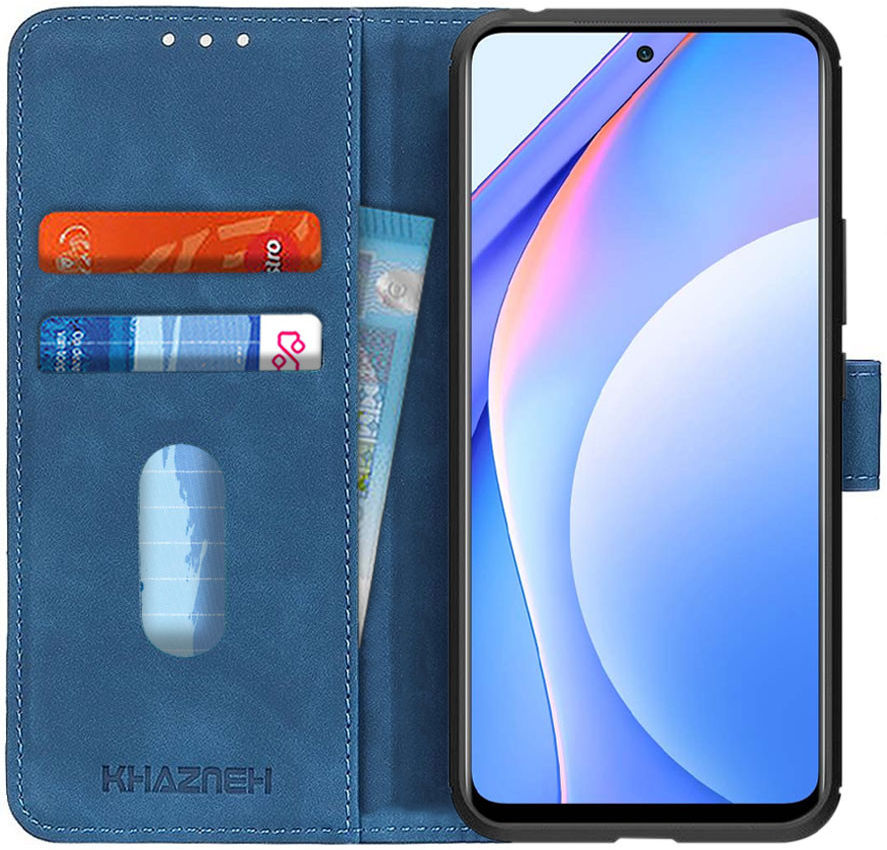 Xiaomi Mi 10T Lite 5G Hoesje Vintage Wallet Book Case Blauw afbeelding 1