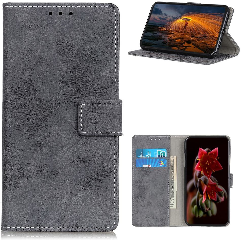 Xiaomi Mi 10T Lite Retro Wallet Book Case Hoesje Zwart afbeelding 3