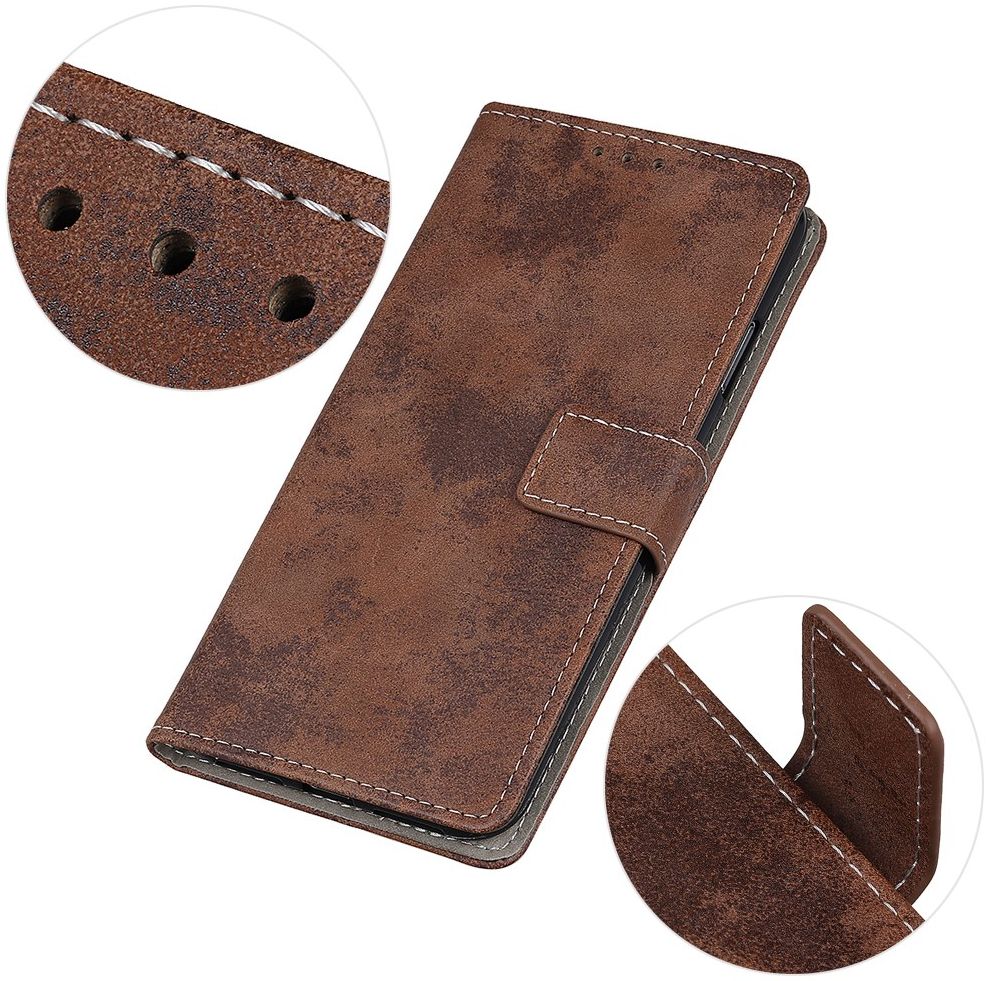 Xiaomi Mi 10T Lite Retro Wallet Book Case Hoesje Bruin afbeelding 11