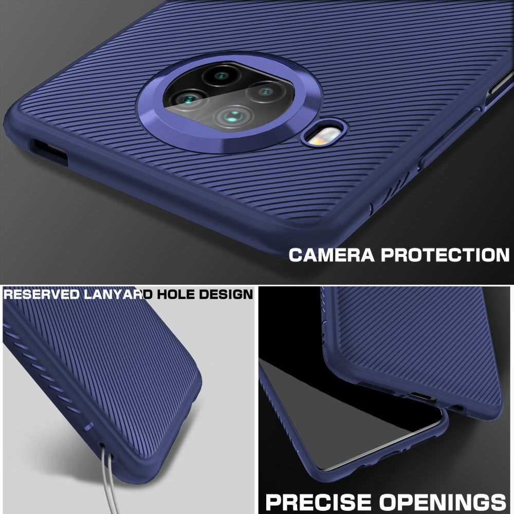 Xiaomi Mi 10T Lite Hoesje Twill Slim Textuur Back Cover Blauw afbeelding 4