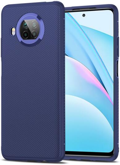 Xiaomi Mi 10T Lite Hoesje Twill Slim Textuur Back Cover Blauw afbeelding 2