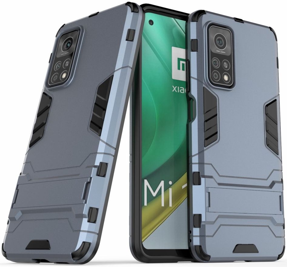 Xiaomi Mi 10T / Mi 10Pro Shockproof Backcover Met Kickstand Blauw afbeelding 2