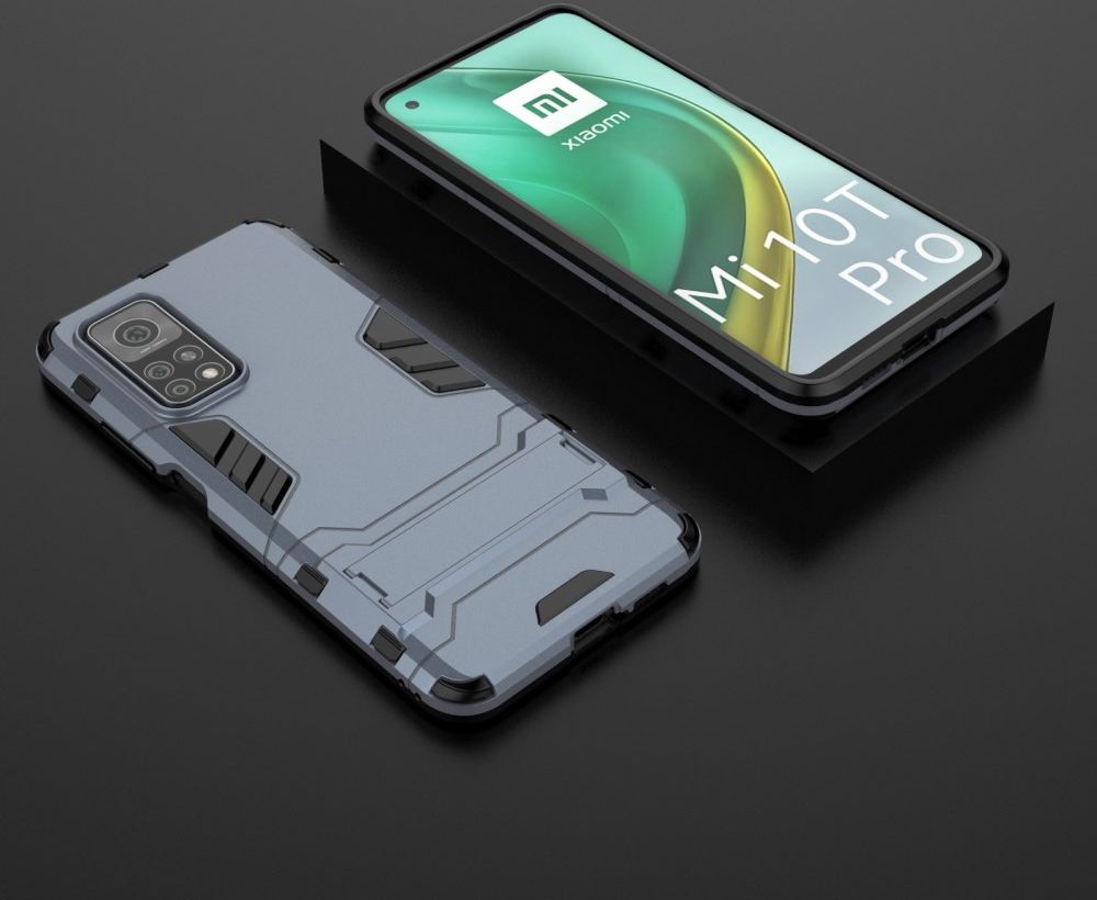 Xiaomi Mi 10T / Mi 10Pro Shockproof Backcover Met Kickstand Blauw afbeelding 5