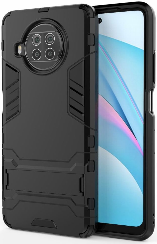 Xiaomi Redmi Note 9 Pro / Note 9S Shockproof Backcover Kickstand Zwart afbeelding 1