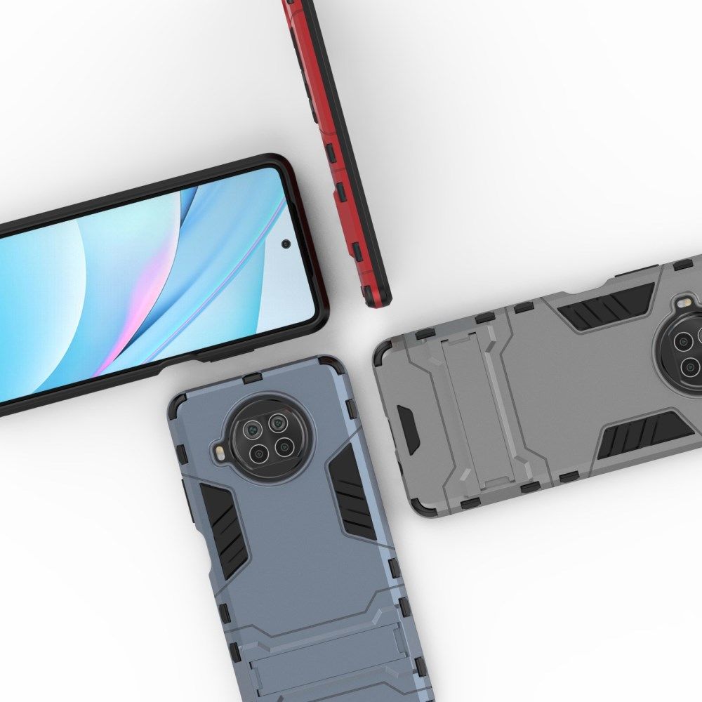 Xiaomi Redmi Note 9 Pro / Note 9S Shockproof Backcover Kickstand Zwart afbeelding 2