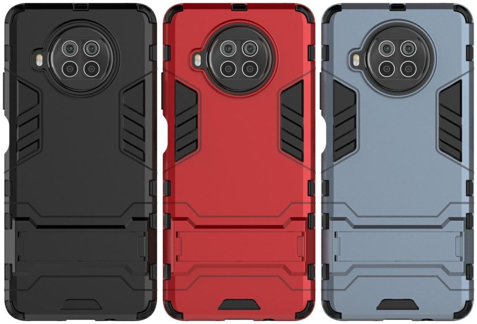 Xiaomi Redmi Note 9 Pro / Note 9S Shockproof Backcover Kickstand Zwart afbeelding 3