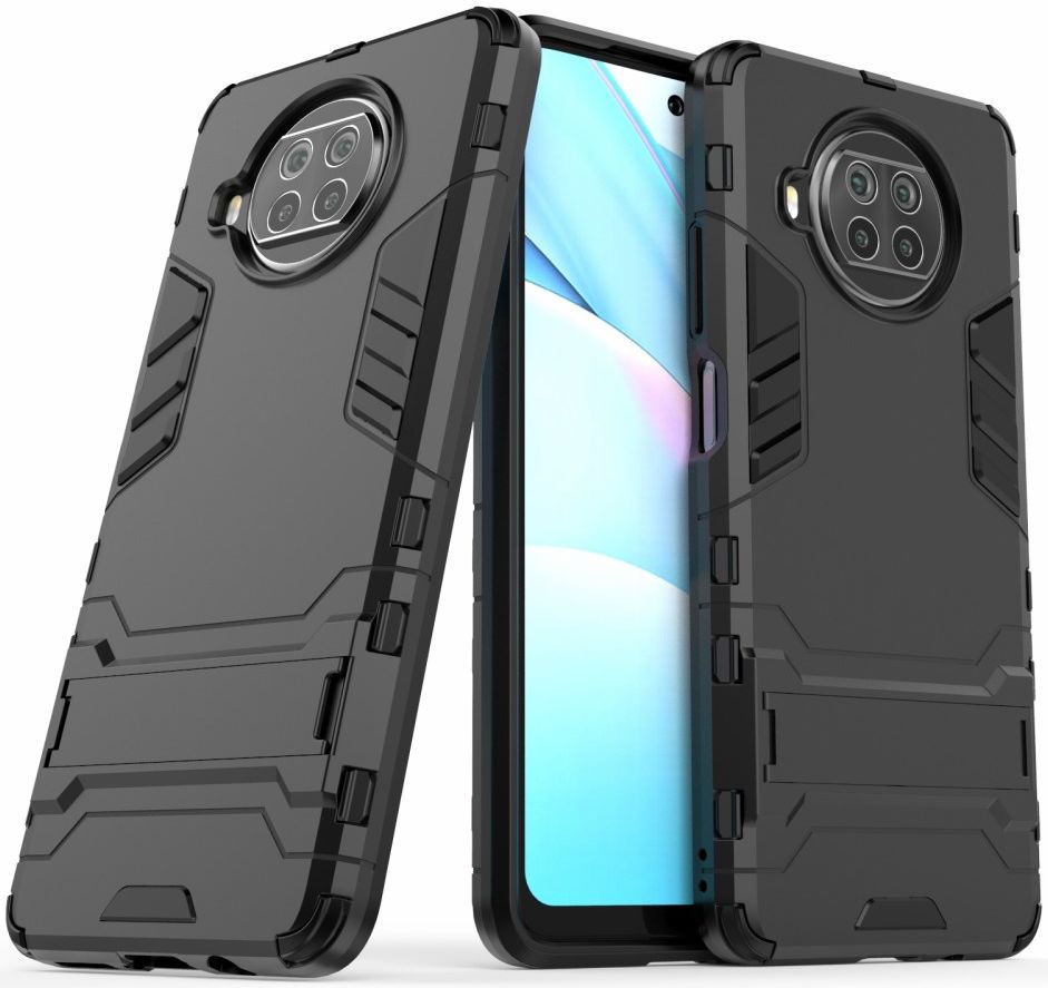 Xiaomi Redmi Note 9 Pro / Note 9S Shockproof Backcover Kickstand Zwart afbeelding 4