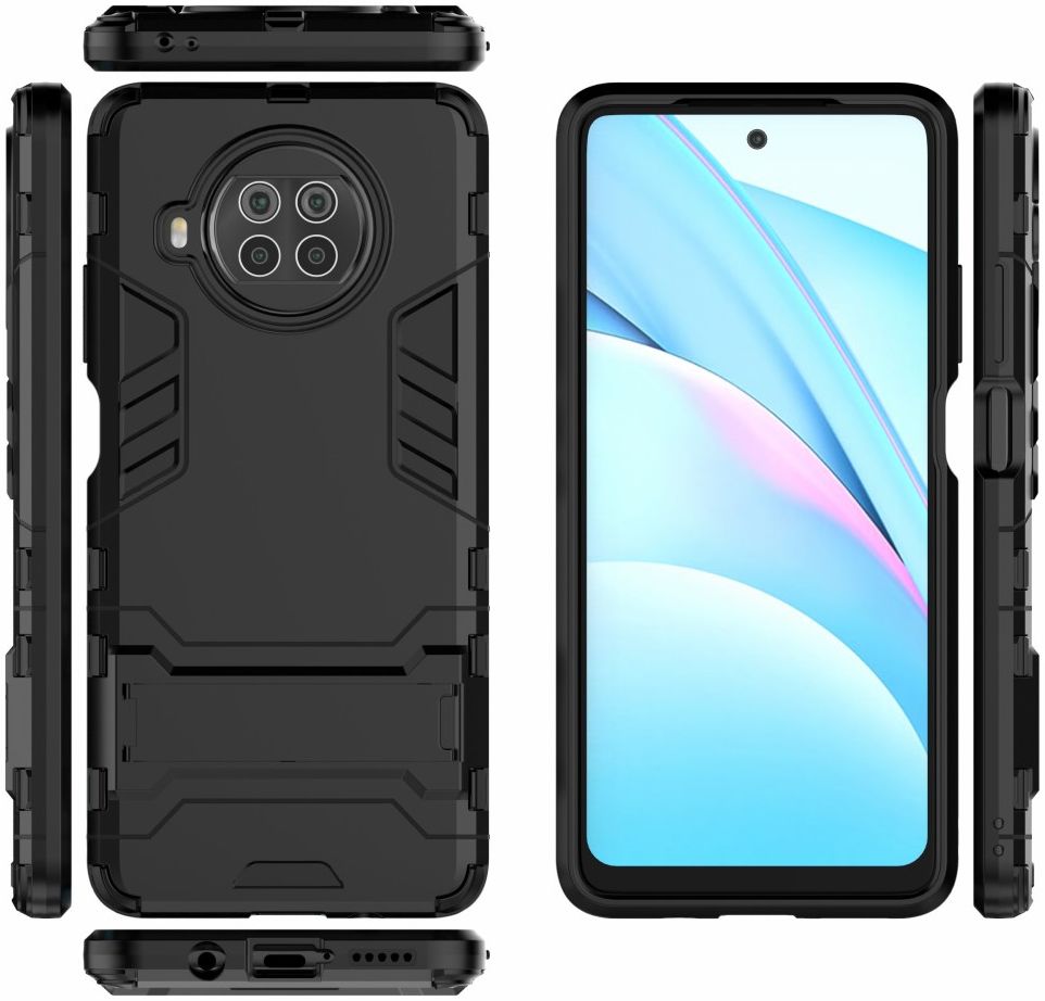 Xiaomi Redmi Note 9 Pro / Note 9S Shockproof Backcover Kickstand Zwart afbeelding 9