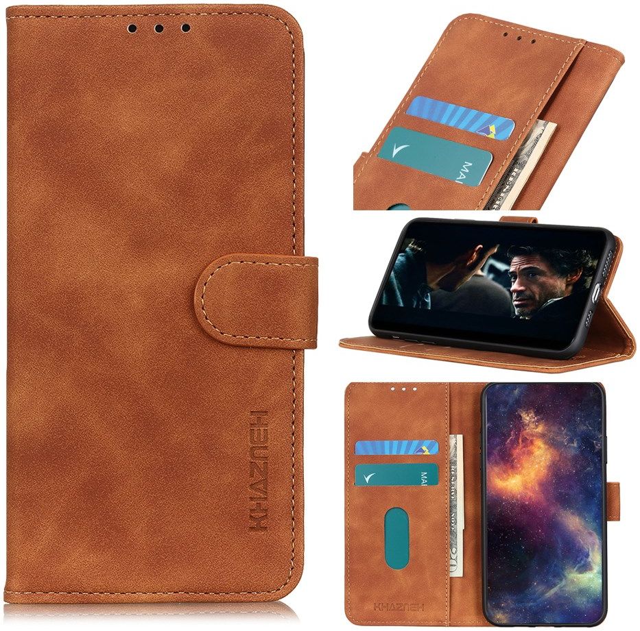 Khazneh Oppo Reno 4 Pro 4G Hoesje Retro Wallet Book Case Bruin afbeelding 10
