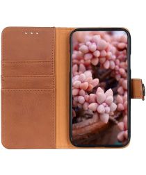Oppo Reno 4 Pro 4G Hoesje Portemonnee met Drukknoop Sluiting Bruin