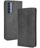 Oppo Reno 4 Pro 4G Hoesje Retro Portemonnee Book Case Zwart