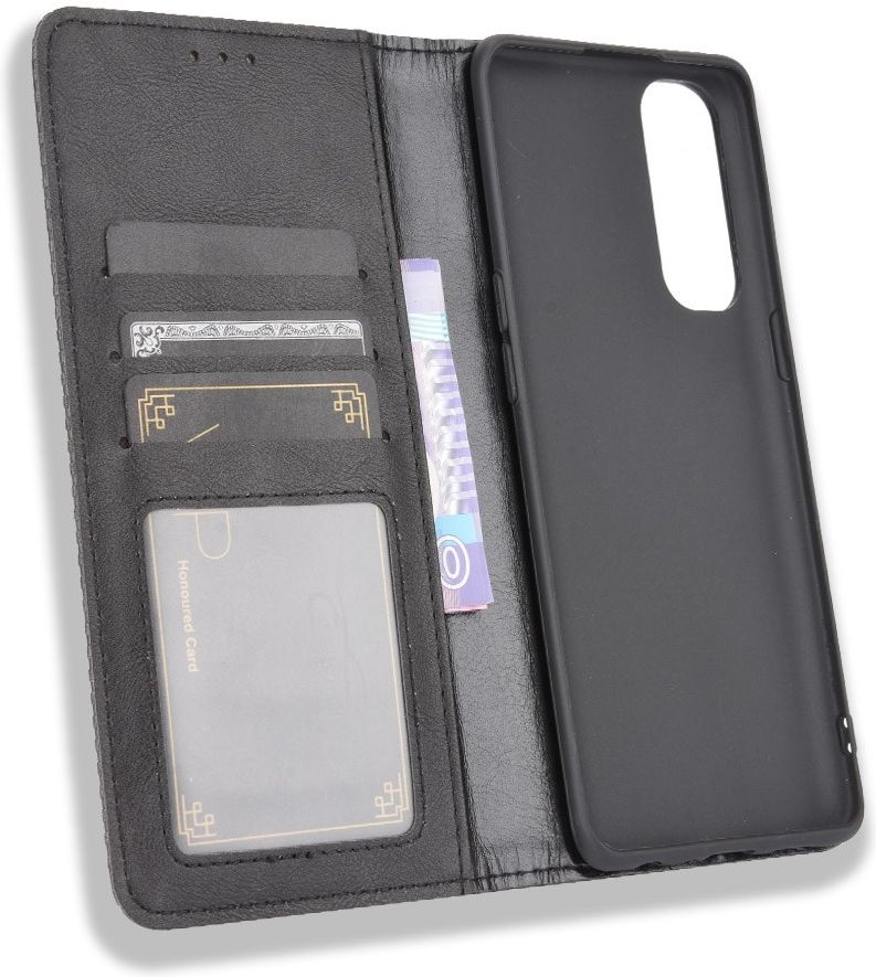 Oppo Reno 4 Pro 4G Hoesje Retro Portemonnee Book Case Zwart afbeelding 9