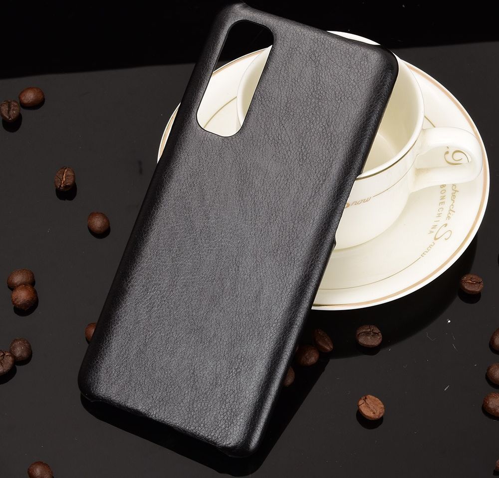 Oppo Reno 4 Pro 4G Hoesje Litchi Skin Kunstleer Back Cover Zwart afbeelding 5