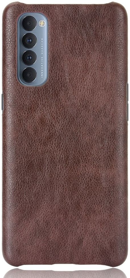 Oppo Reno 4 Pro 4G Hoesje Litchi Skin Kunstleer Back Cover Bruin afbeelding 1