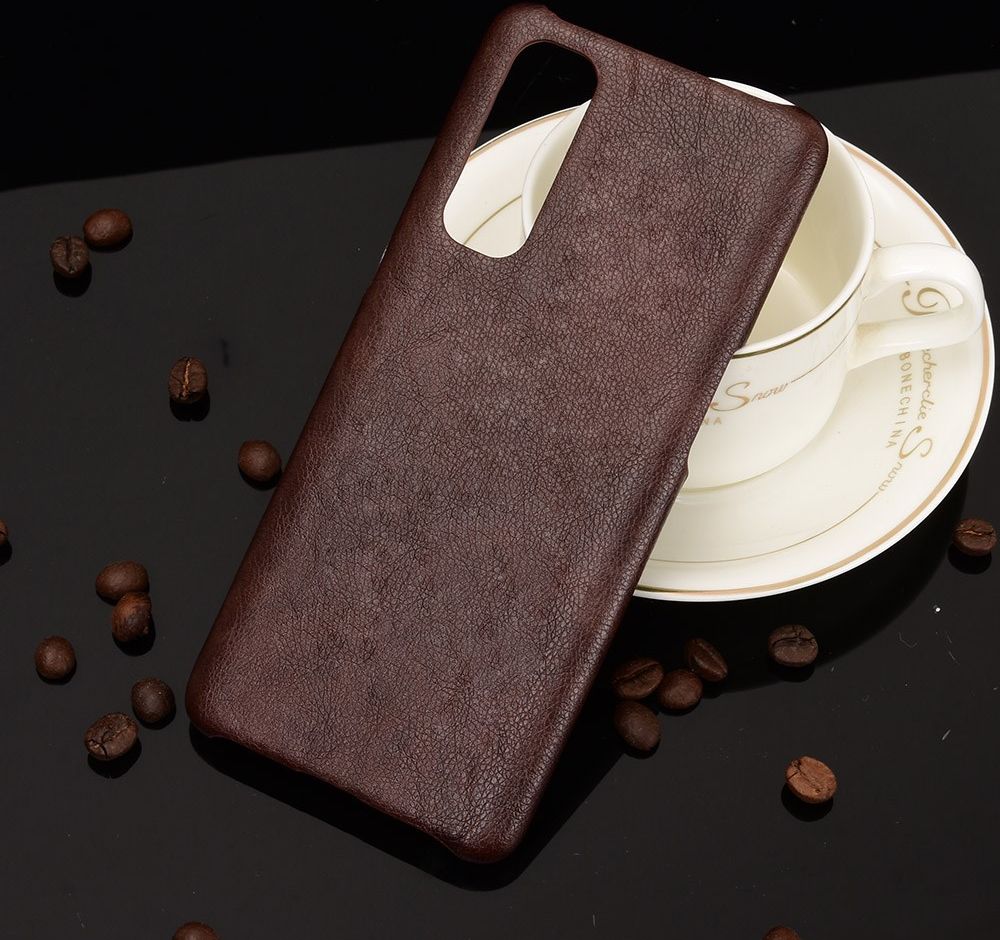 Oppo Reno 4 Pro 4G Hoesje Litchi Skin Kunstleer Back Cover Bruin afbeelding 5