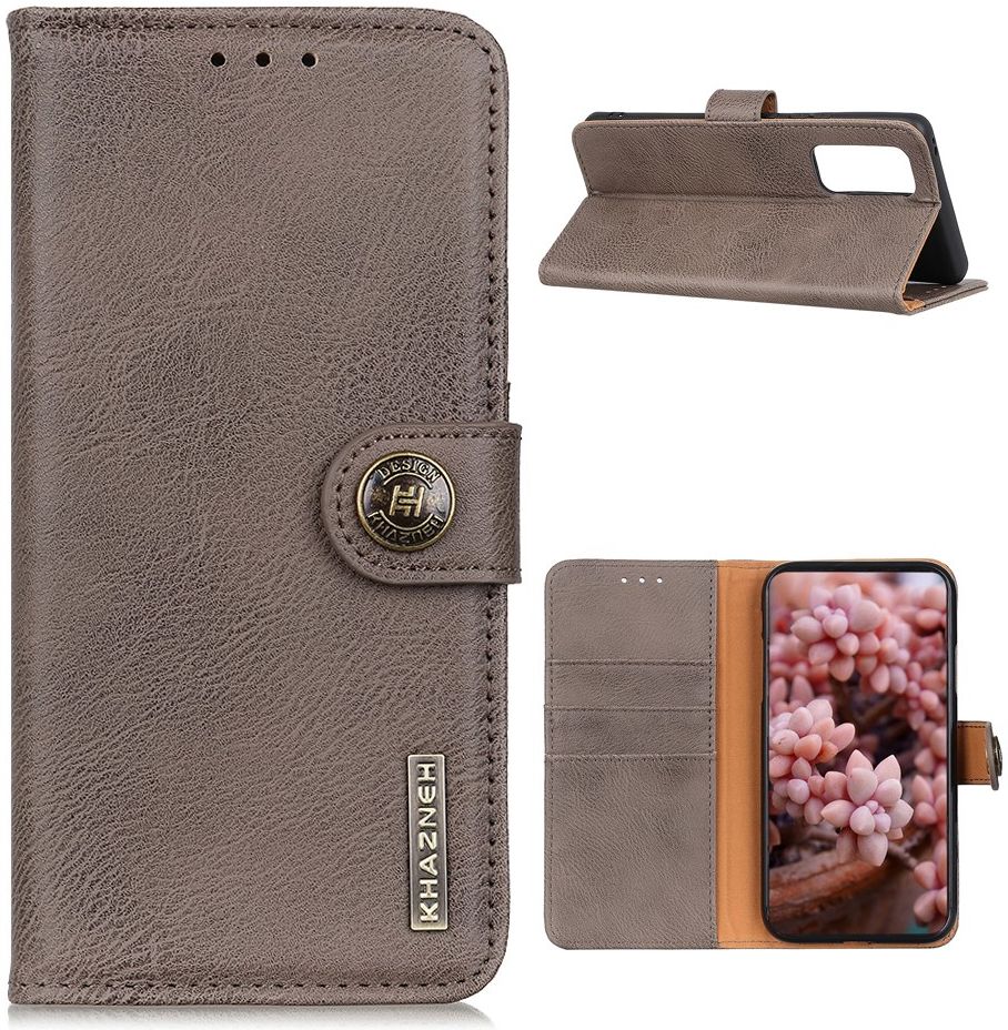 Oppo Reno4 5G Hoesje Retro Wallet Book Case Grijs afbeelding 2