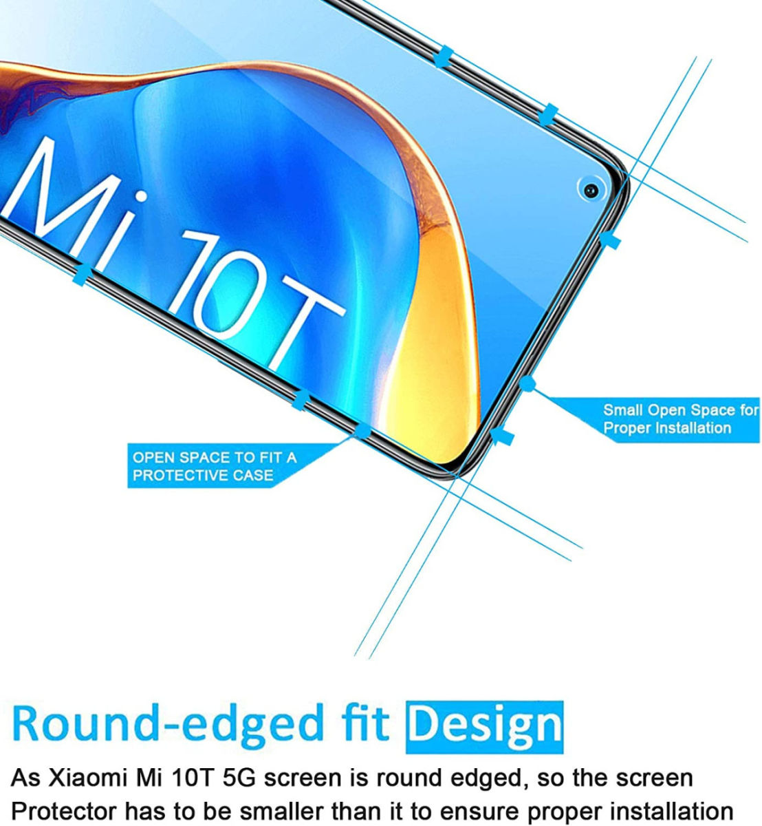 Xiaomi Mi 10T / Mi 10T Pro Screen Protector Display Folie afbeelding 3