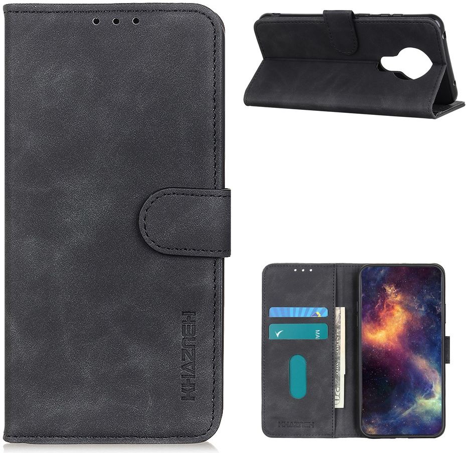Nokia 3.4 Vintage Book Case Hoesje Wallet Zwart afbeelding 2