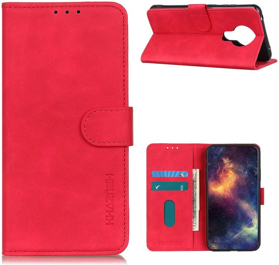 Nokia 3.4 Vintage Book Case Hoesje Wallet Rood afbeelding 2