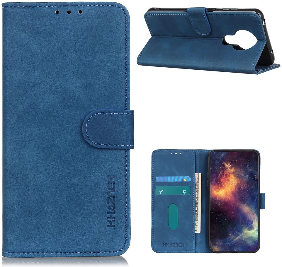 Nokia 3.4 Vintage Book Case Hoesje Wallet Blauw afbeelding 2