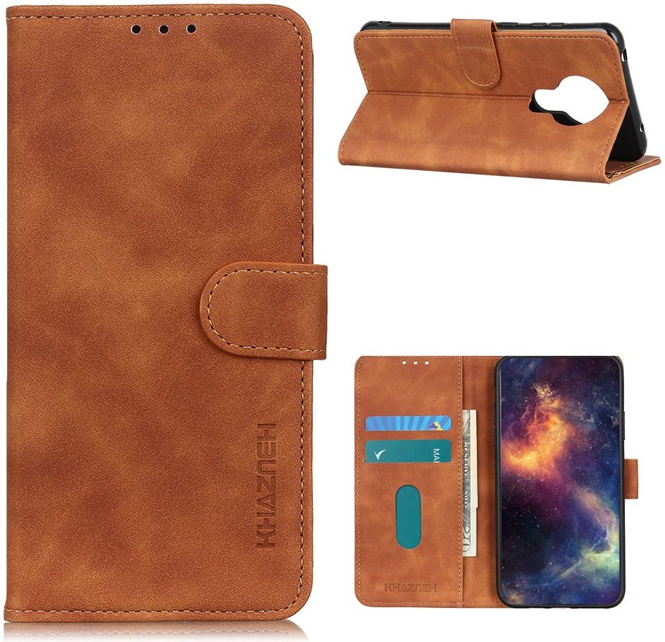 Nokia 3.4 Vintage Book Case Hoesje Wallet Bruin afbeelding 2