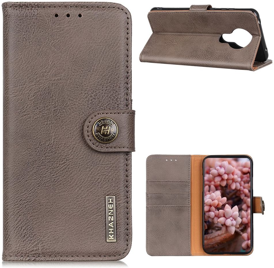 Nokia 3.4 Hoesje Retro Wallet Book Case Grijs afbeelding 2