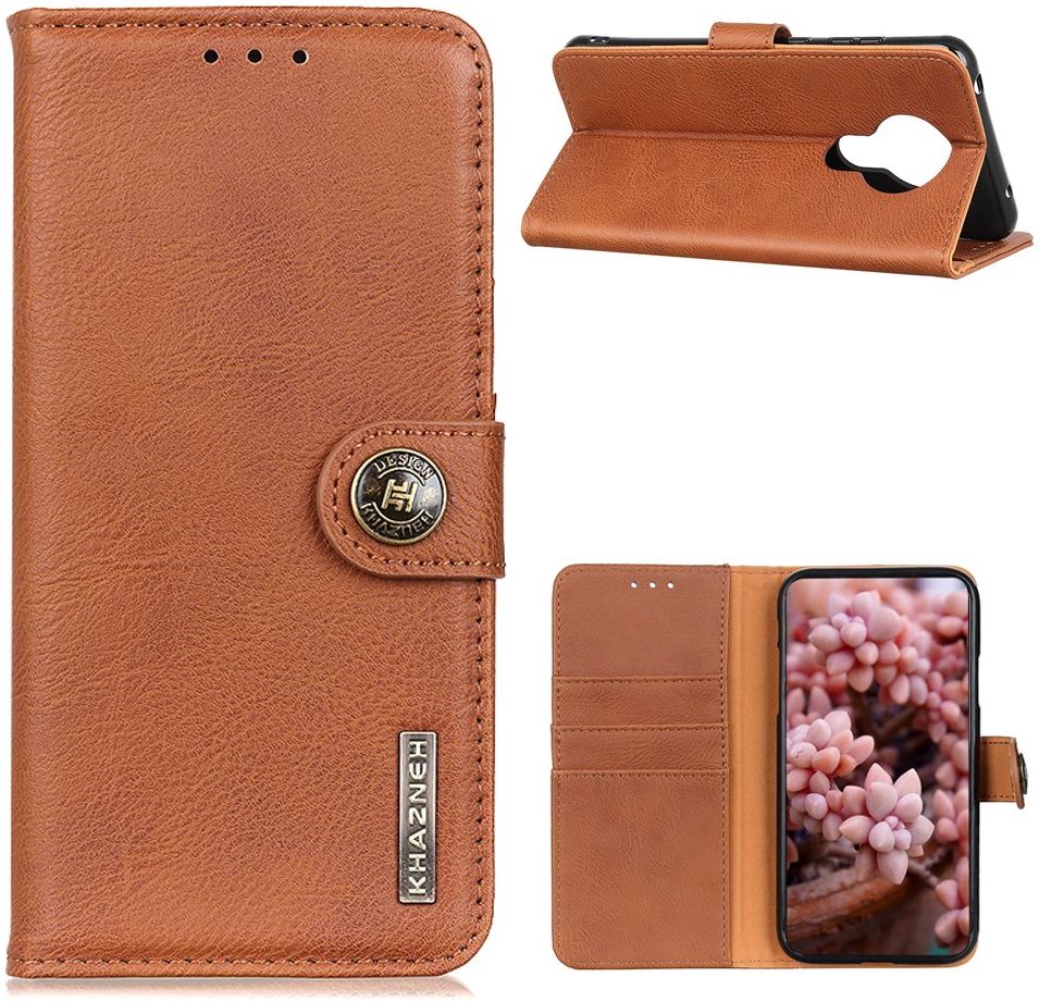 Nokia 3.4 Hoesje Retro Wallet Book Case Bruin afbeelding 2