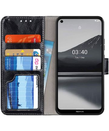 Nokia 3.4 Portemonnee Stand Hoesje Zwart Hoesjes