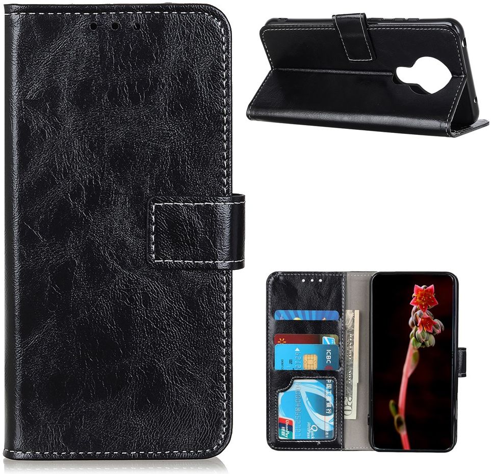 Nokia 3.4 Portemonnee Stand Hoesje Zwart afbeelding 3