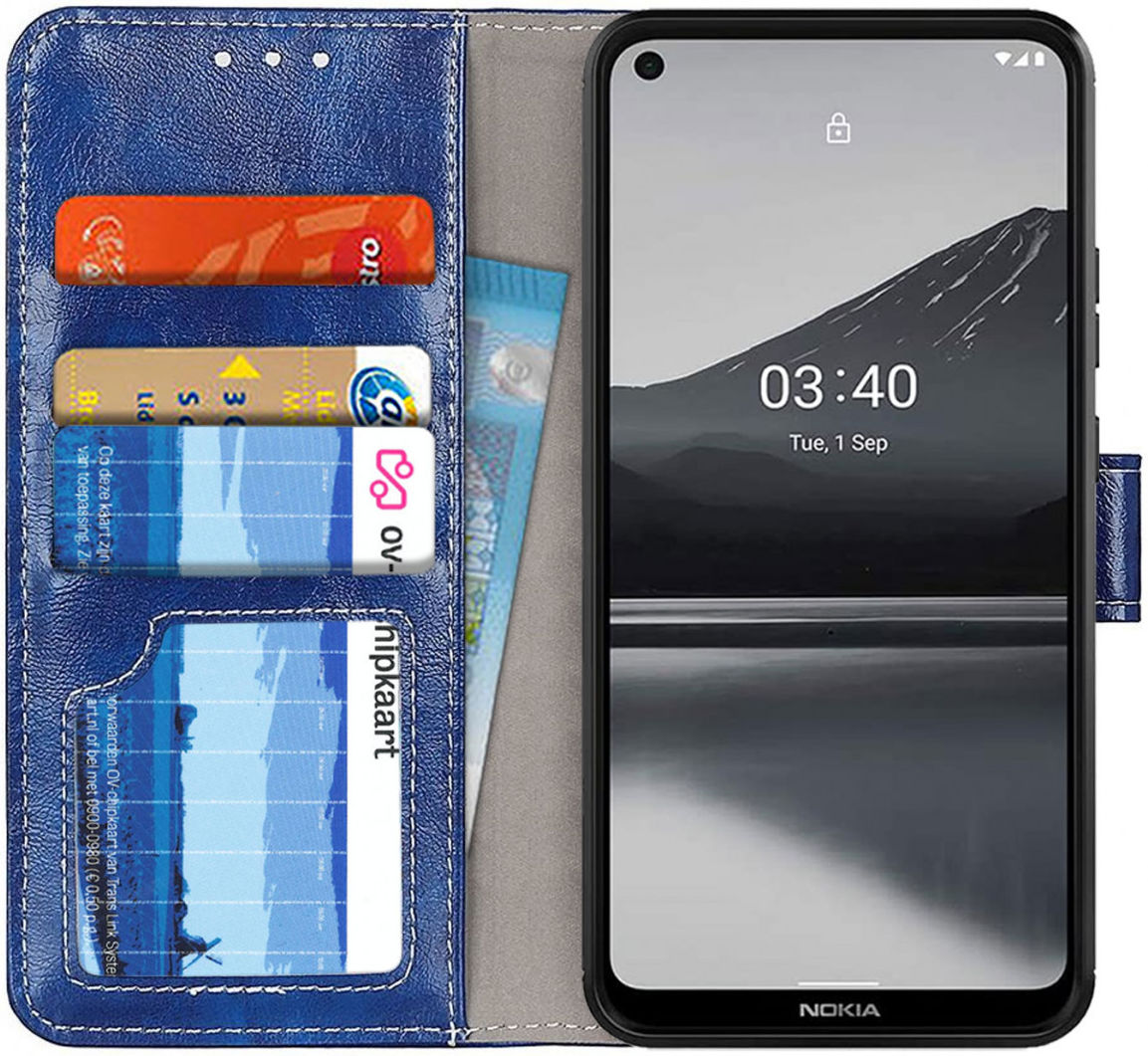 Nokia 3.4 Portemonnee Stand Hoesje Blauw afbeelding 1