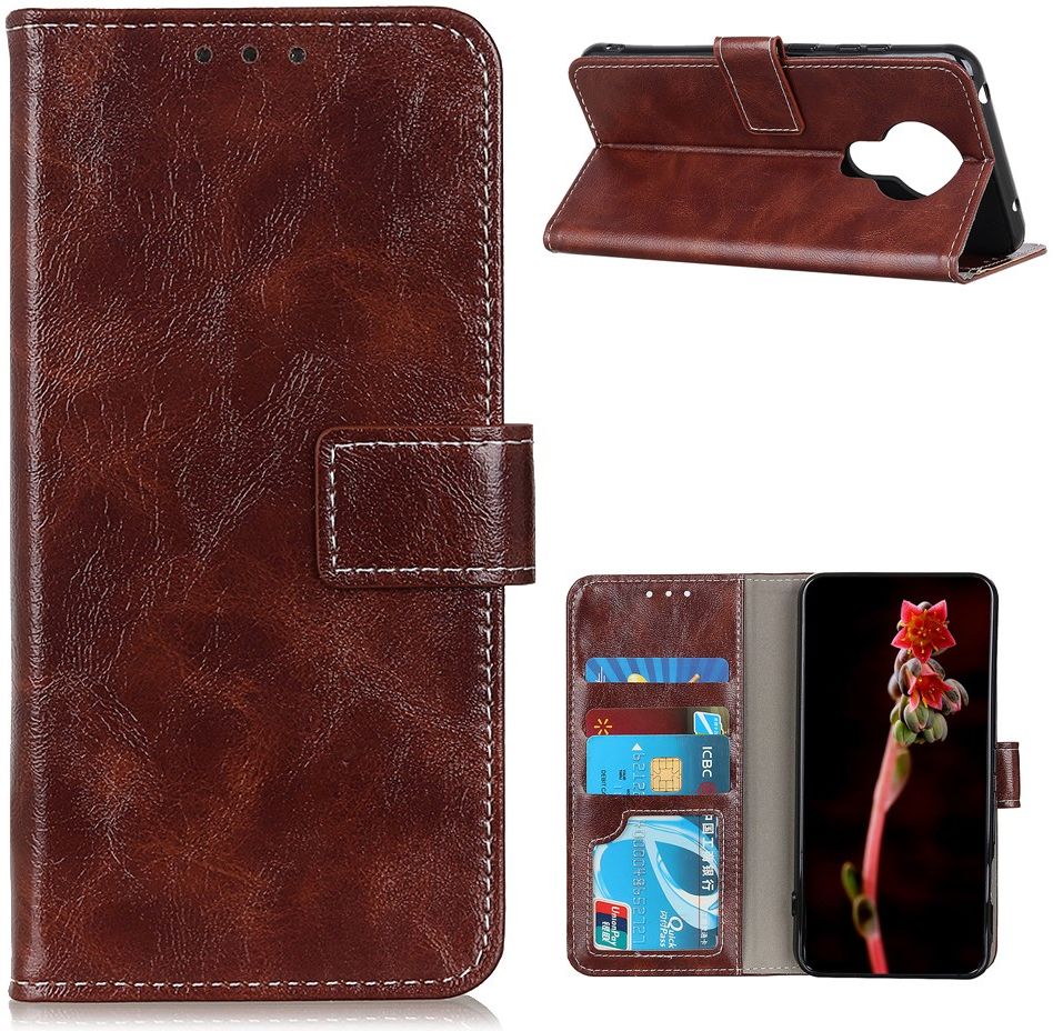 Nokia 3.4 Portemonnee Stand Hoesje Bruin afbeelding 3